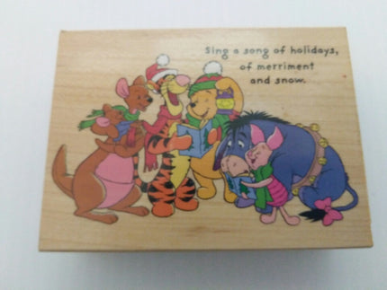 Pooh Carolers Wooden Rubber Stamper - We Got Character Toys N More