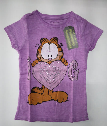 Garfield Violet T Shirt 5-6 Youth RELAUNCH - We Got Character Toys N More