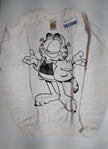 Adult M White Sweatshirt Featuring Garfield Wearing A Sweater N Jacket - We Got Character Toys N More