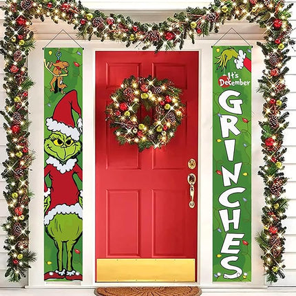 Grinch Christmas Lighted Hanging Porch Banner It's December - We Got Character Toys N More