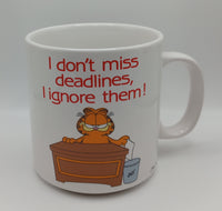 Garfield Coffee Cup By Enesco I Don't Miss Deadlines