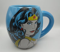 Wonder Woman DC Comics Superhero Blue Oval Coffee Tea Mug Cup - We Got Character Toys N More