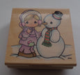 Precious Moments Wooden Rubber Stamp Katy's Snowman - We Got Character Toys N More