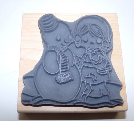 Precious Moments Wooden Rubber Stamp Katy's Snowman - We Got Character Toys N More