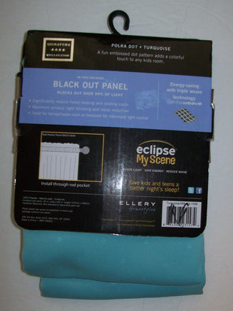 63" Eclipse My Scene Blackout Curtain Polka Dot Turquoise - We Got Character Toys N More