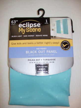63" Eclipse My Scene Blackout Curtain Polka Dot Turquoise - We Got Character Toys N More