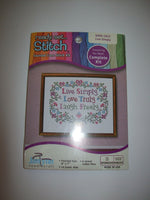 JanLynn Complete Counted Cross Stitch Kit  Live Simply - We Got Character Toys N More