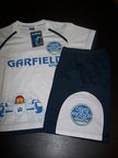 Garfield 2 Piece White and Navy Blue Short Set Racing - We Got Character Toys N More
