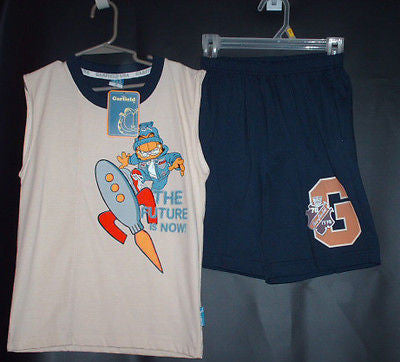 Garfield 2 Piece Short Set Size 6 Rocket Theme - We Got Character Toys N More