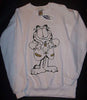 Adult M White Sweatshirt Featuring Garfield In A Bow Tie - We Got Character Toys N More