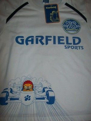 Garfield 2 Piece White and Navy Blue Short Set Racing - We Got Character Toys N More