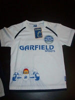 Garfield 2 Piece White and Navy Blue Short Set Racing - We Got Character Toys N More