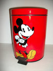 Mickey Mouse Red Metal Step on Trash Can Disney - We Got Character Toys N More