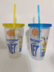 Lot of 2 Garfield Clear Plastic Cups with Straws - We Got Character Toys N More
