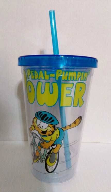 Clear Garfield Plastic Glass with Lid & Straw - We Got Character Toys N More