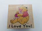 I Love You Pooh Wooden Rubber Stamper - We Got Character Toys N More
