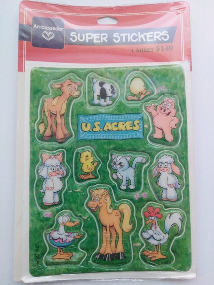 U. S. Acres Puffy Stickers Jim Davis - We Got Character Toys N More
