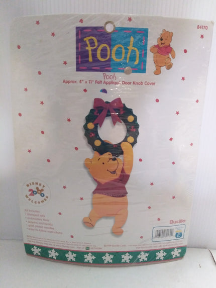 Winnie the Pooh Felt Applique Door Knob Cover Christmas #84170 Bucilla Craft Kit - We Got Character Toys N More
