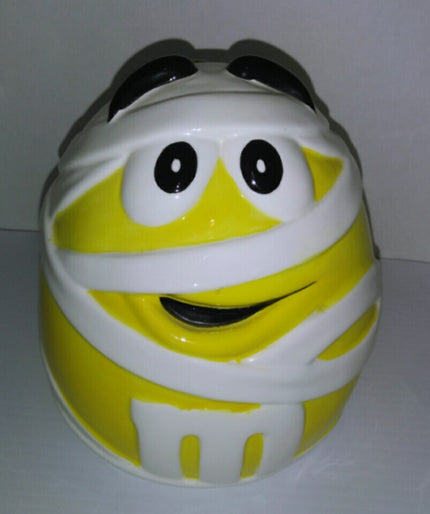 M&M's Yellow Mummy Ceramic Halloween Candy Cookie Jar - We Got Character Toys N More