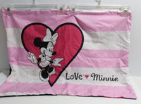 Lot of 2 Minnie Mouse Love Pillow Shams - We Got Character Toys N More