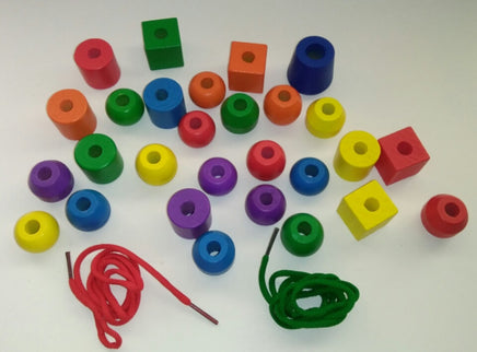 String Along Wooden Threading Blocks By Color or Shape - We Got Character Toys N More