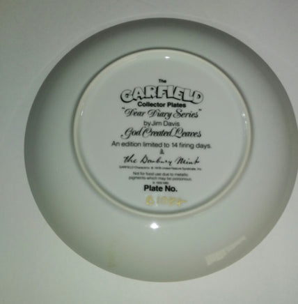 Garfield Dear Diary Plate God Created Leaves - We Got Character Toys N More