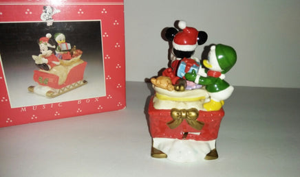 Santa Mickey Mouse Sleigh Disney Schmid Music Box - We Got Character Toys N More