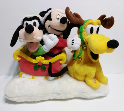 Mickey Goofy Pluto Sleigh Ride Animated Musical - We Got Character Toys N More