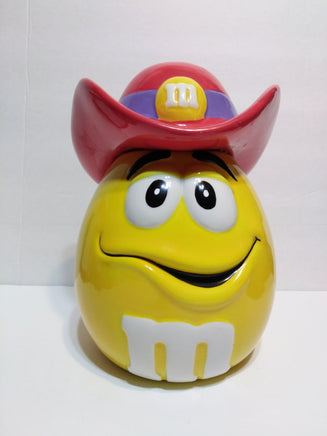 Yellow M&M's Cookie Jar with Cowboy Hat - We Got Character Toys N More