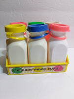 Fisher Price #637 Milk Jugs Bottles with Tops & Carrier - We Got Character Toys N More