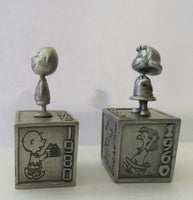 2 Hallmark Peanuts Gallery Pewter Figurines-Five Decades of Lucy & Charlie Brown - We Got Character Toys N More