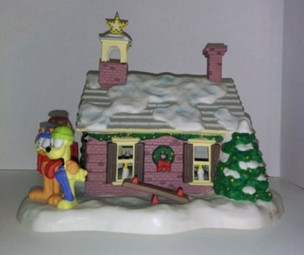 Danbury Mint Garfield Christmas Village The School House - We Got Character Toys N More