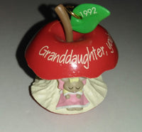 1992 Hallmark Granddaughter, You're The Apple Of My Eye Ornament - We Got Character Toys N More