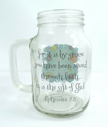 Old Fashion Drinkin Jar 20 oz Faith Love Grace - We Got Character Toys N More