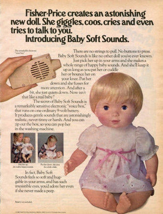 Baby Soft Sounds 1979 Fisher Price Electronic Doll - We Got Character Toys N More